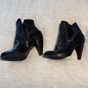 Frye Black Leather Ankle Booties